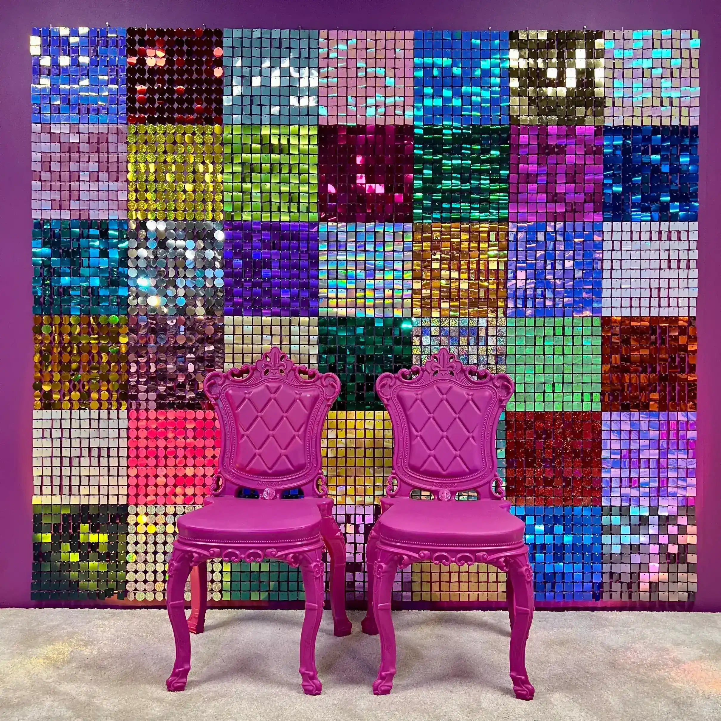 Shimmerwalls och glitterväggar med ljus
