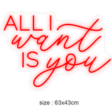 "ALL I want IS you" Led neonskylt.