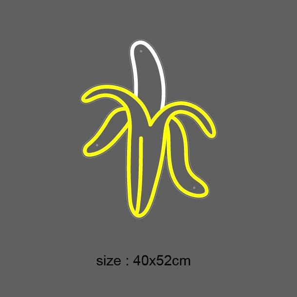 "Banan" Led neonskylt. Hot pink.