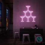 "Champagne" Led neonskylt. Välj önskad färg.