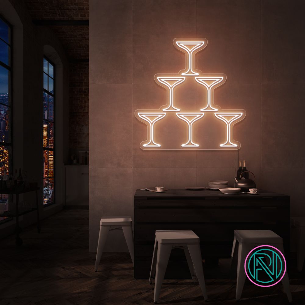 "Champagne" Led neonskylt. Välj önskad färg.