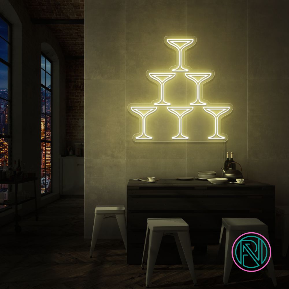 "Champagne" Led neonskylt. Välj önskad färg.