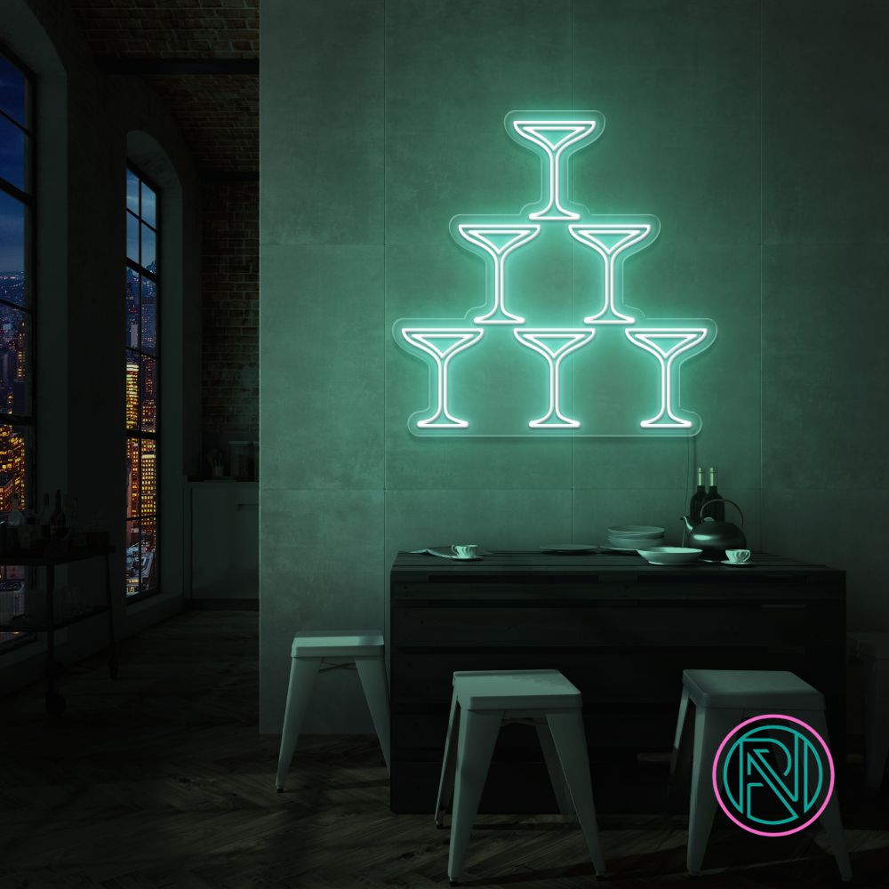 "Champagne" Led neonskylt. Välj önskad färg.