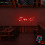 "Cheers!" Led neonskylt.