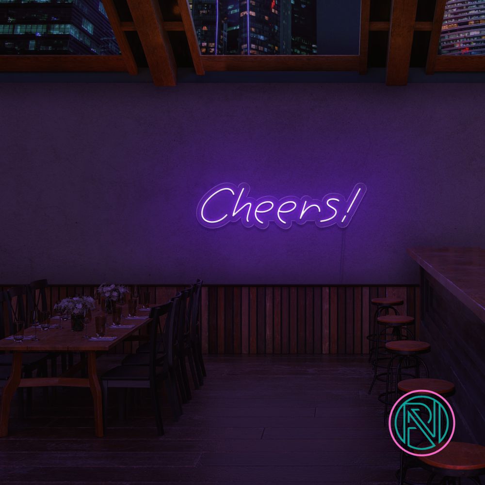"Cheers!" Led neonskylt.