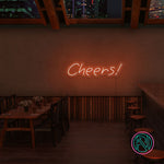"Cheers!" Led neonskylt.