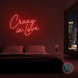 "Crazy in love" Led neonskylt. Välj önskad färg.