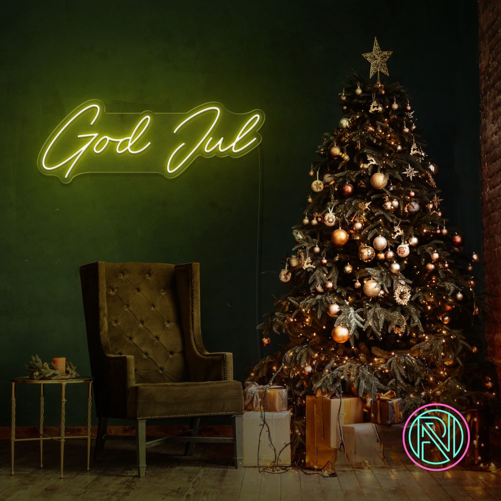 "God Jul" Led neonskylt.
