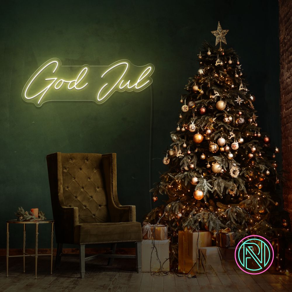 "God Jul" Led neonskylt.