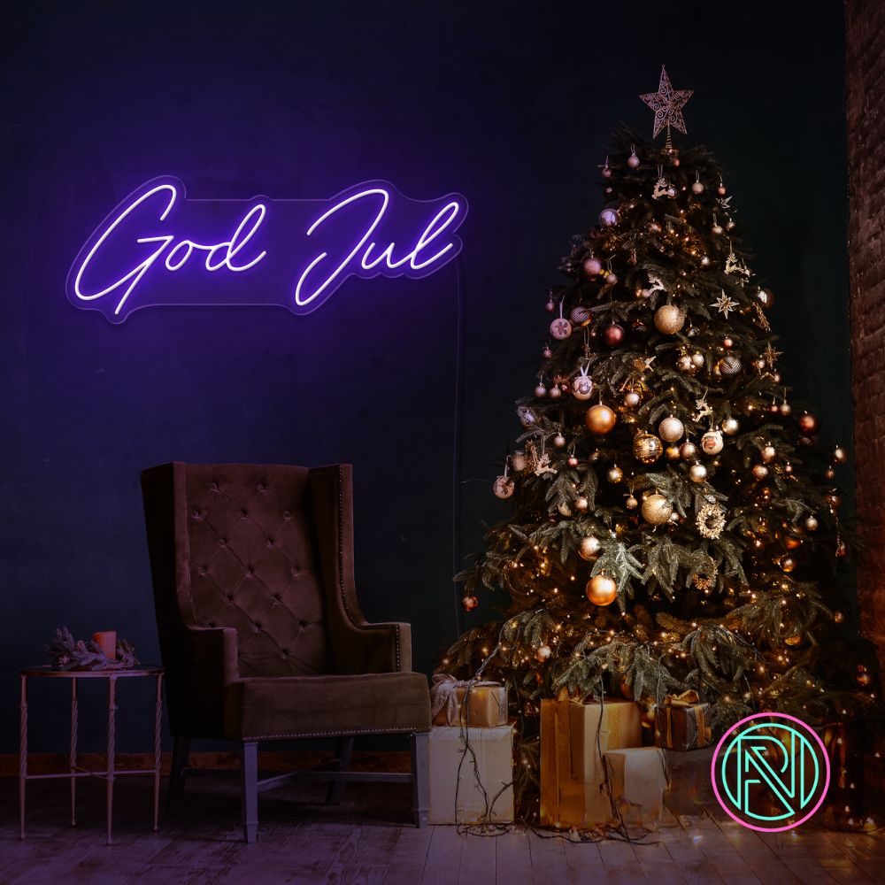 "God Jul" Led neonskylt.