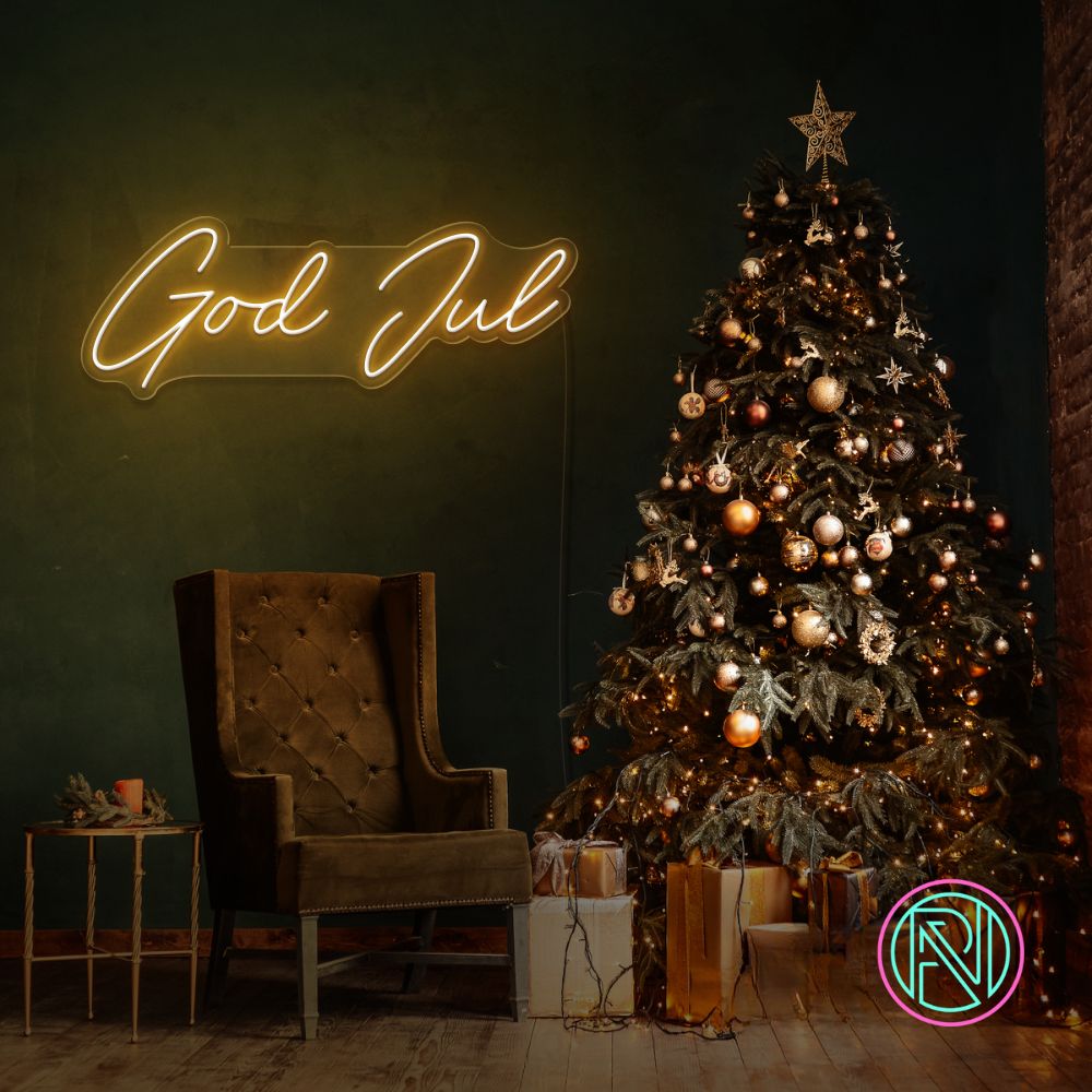 "God Jul" Led neonskylt.