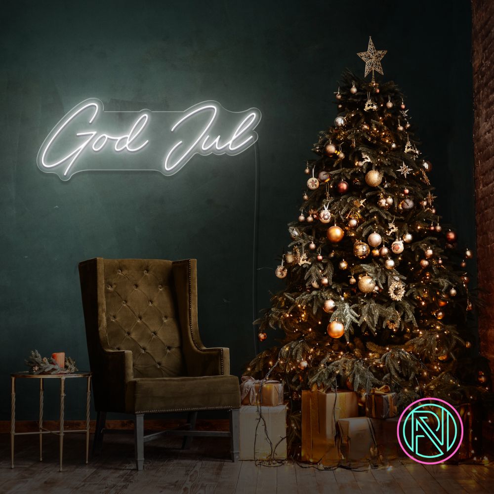 "God Jul" Led neonskylt.