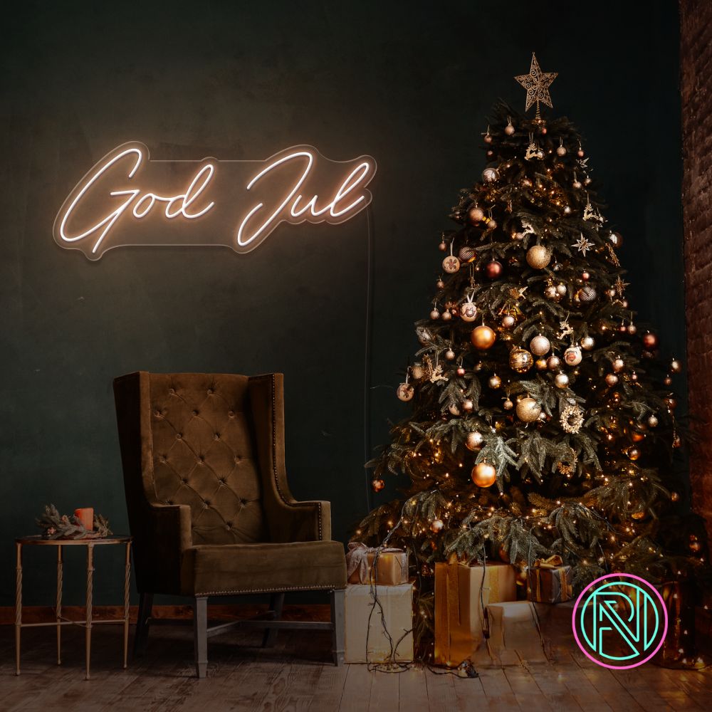 "God Jul" Led neonskylt.