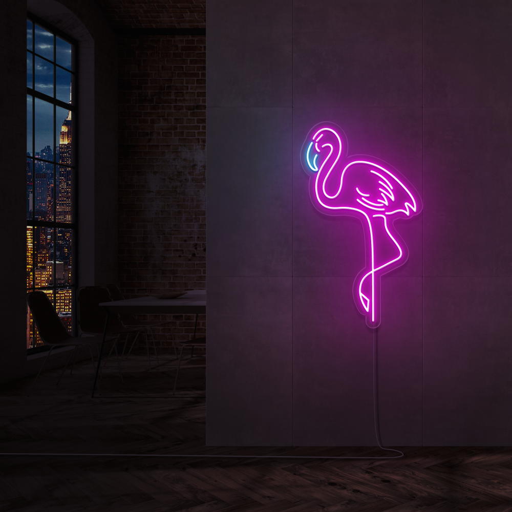 "Flamingo Tropisk" Led neonskylt