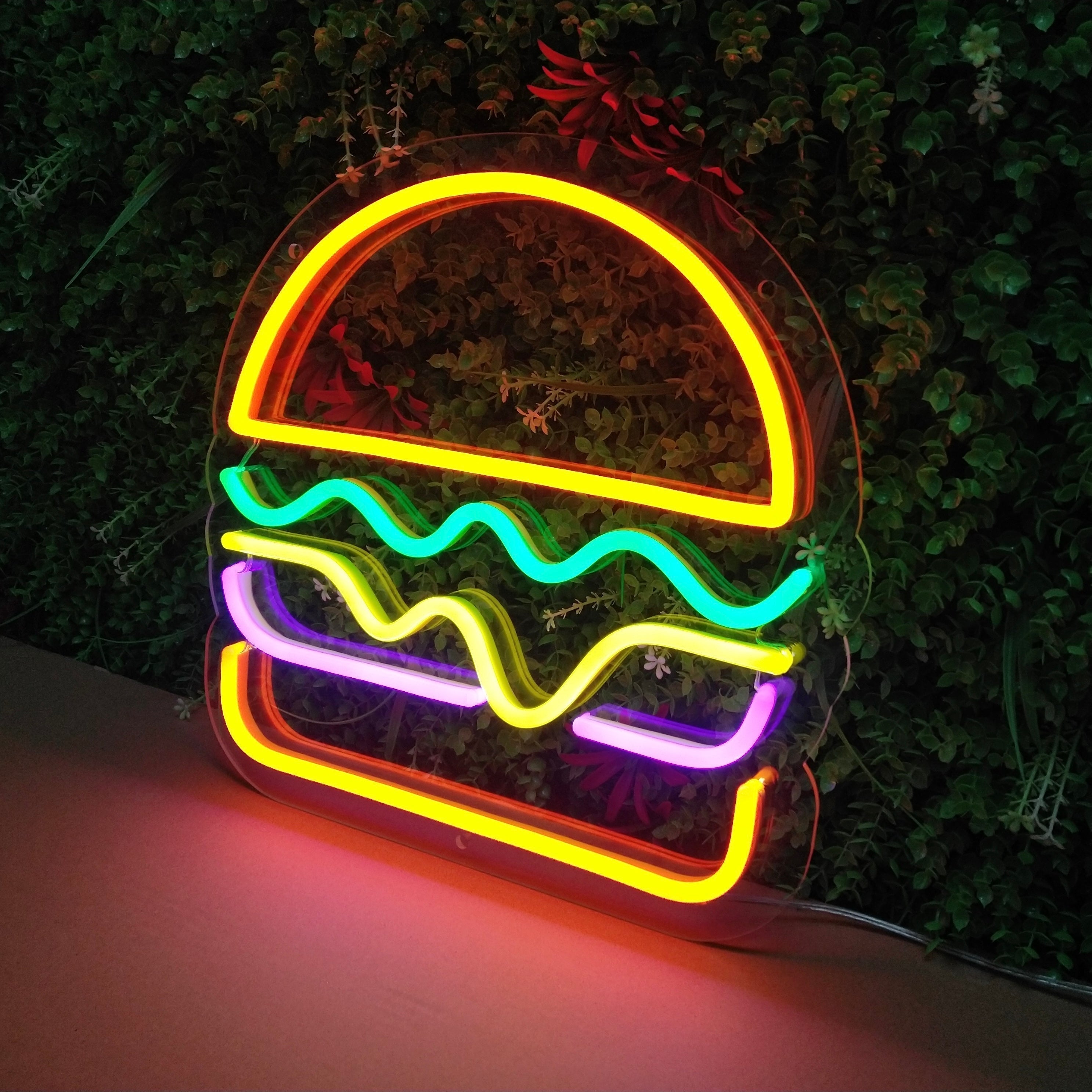 (HAMBURGER) Led neonskylt.