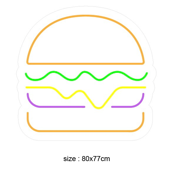 (HAMBURGER) Led neonskylt.