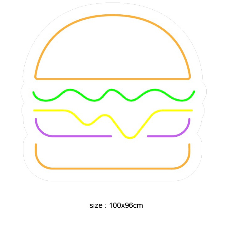 (HAMBURGER) Led neonskylt.