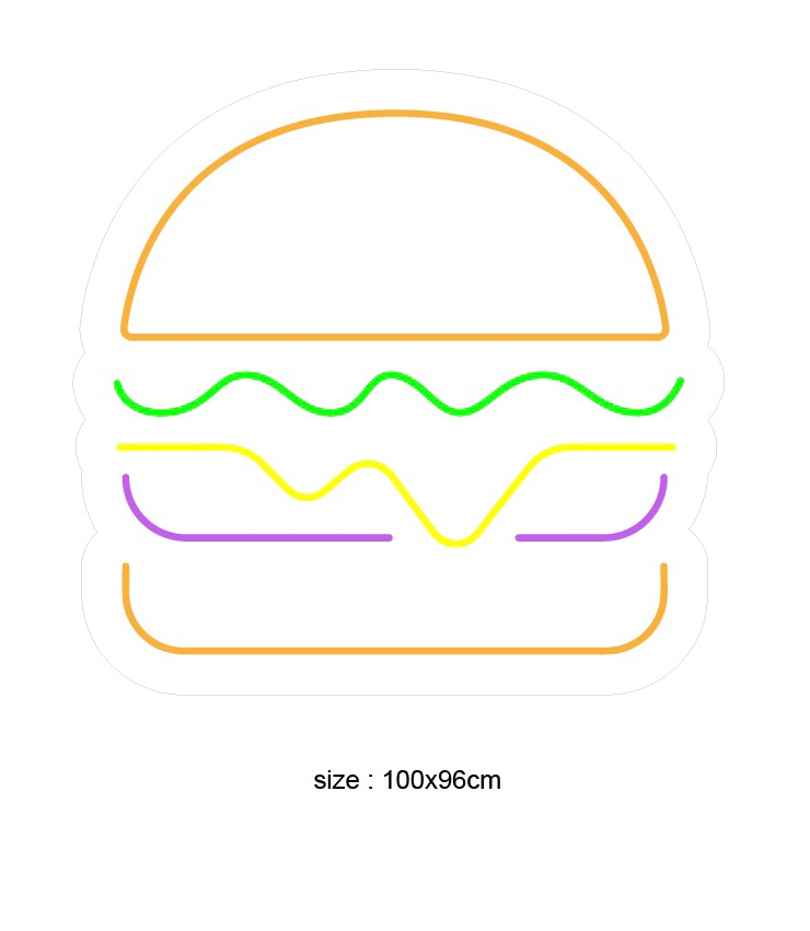 (HAMBURGER) Led neonskylt.