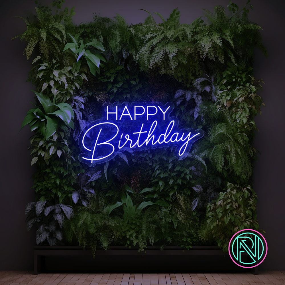 "Happy Birthday" Led neonskylt.