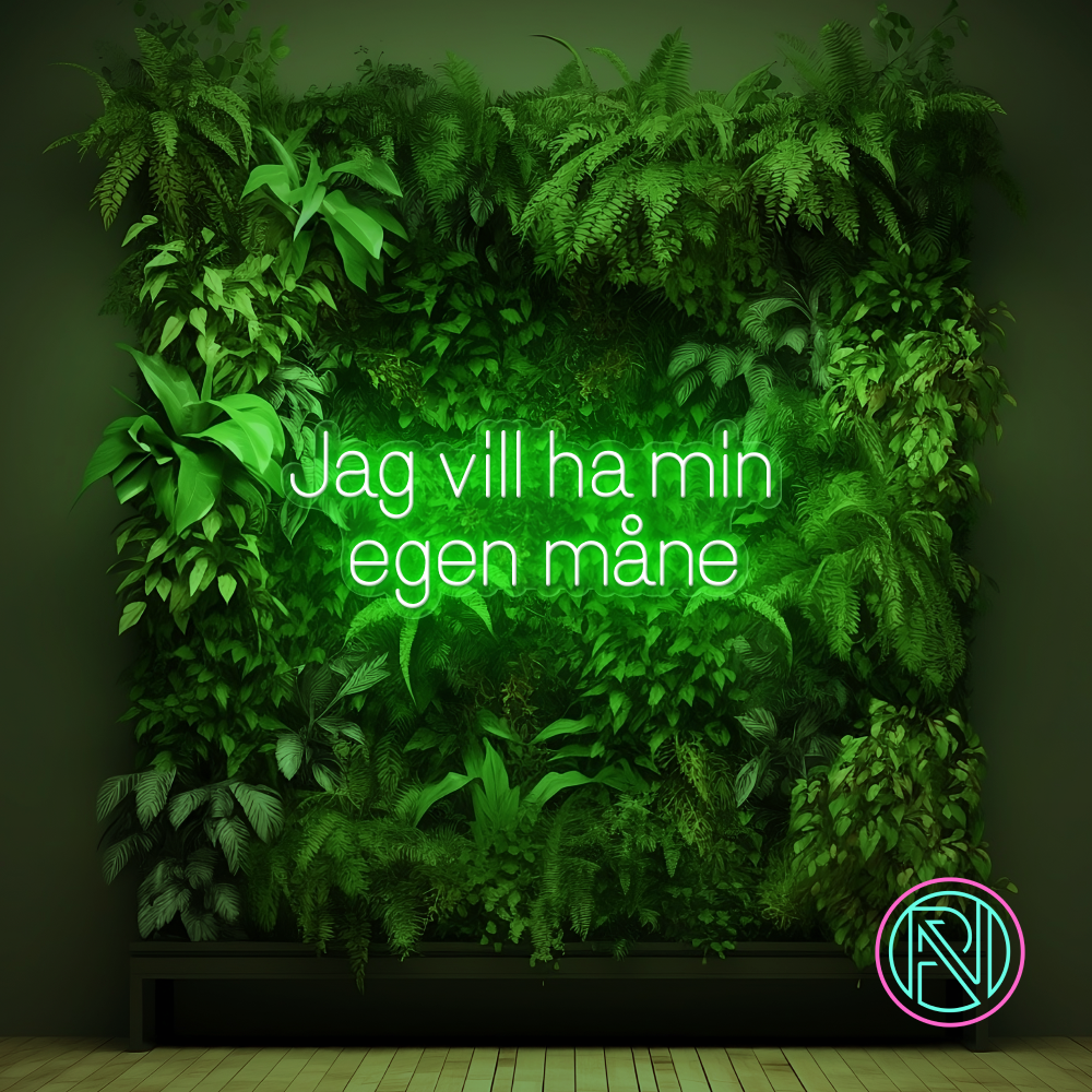 "Jag vill ha min egen måne"Led neonskylt.