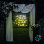 "LOVE YOU TO THE MOON AND BACK " Led neonskylt.