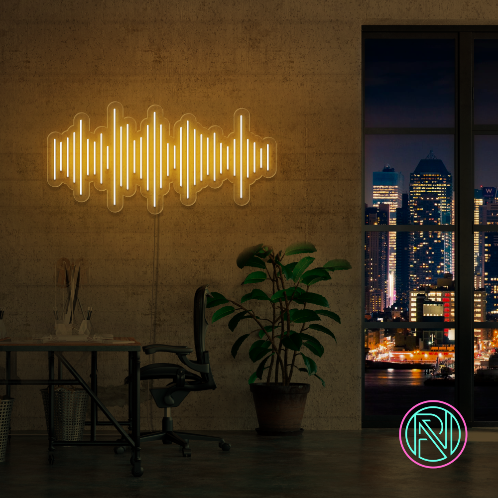 "Lydbølge" Led neonskylt