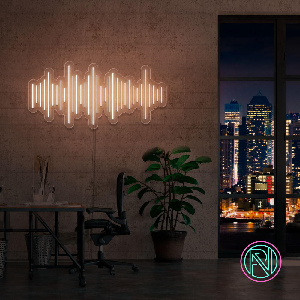 "Lydbølge" Led neonskylt