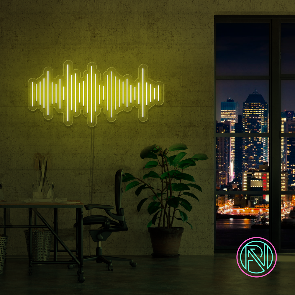 "Lydbølge" Led neonskylt