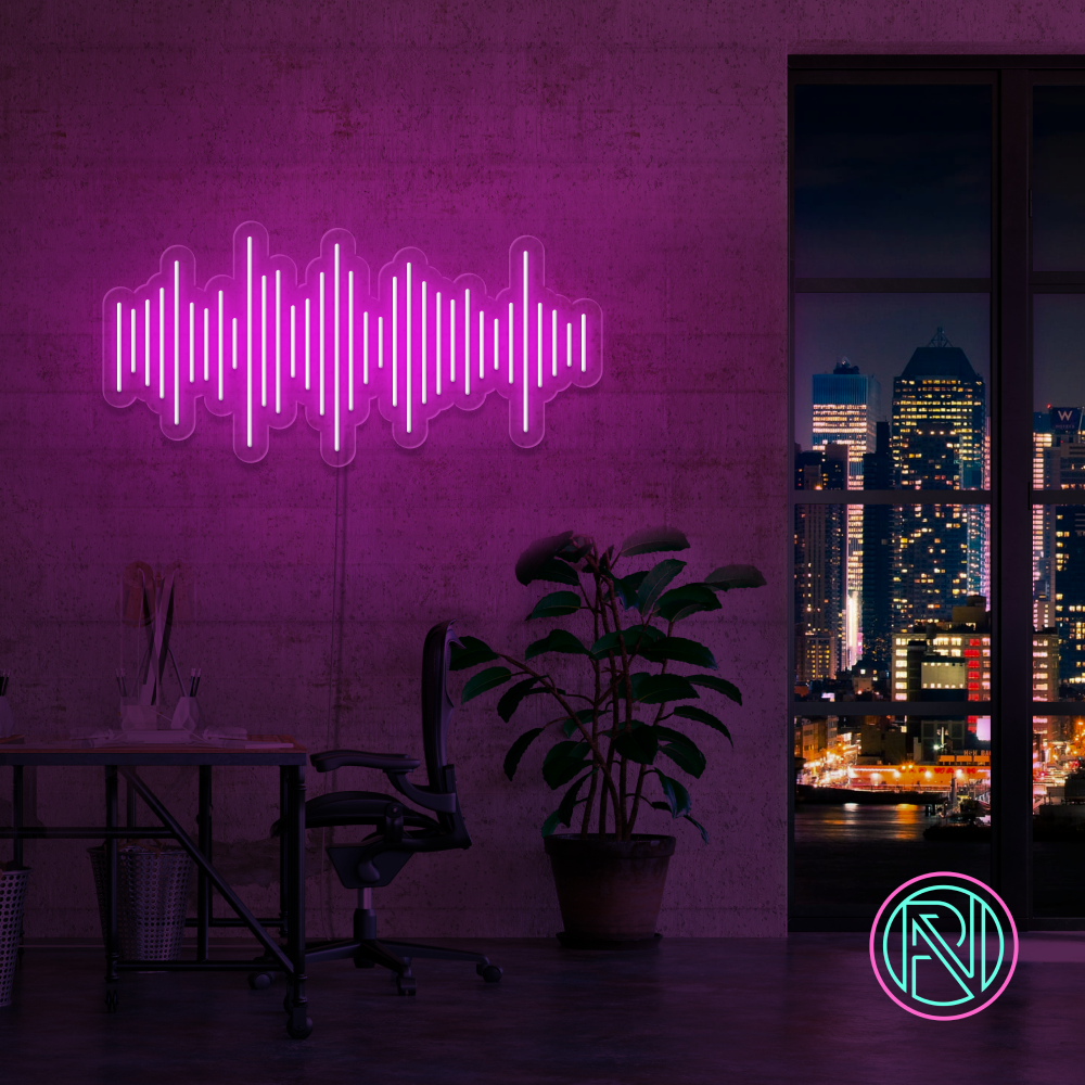 "Lydbølge" Led neonskylt