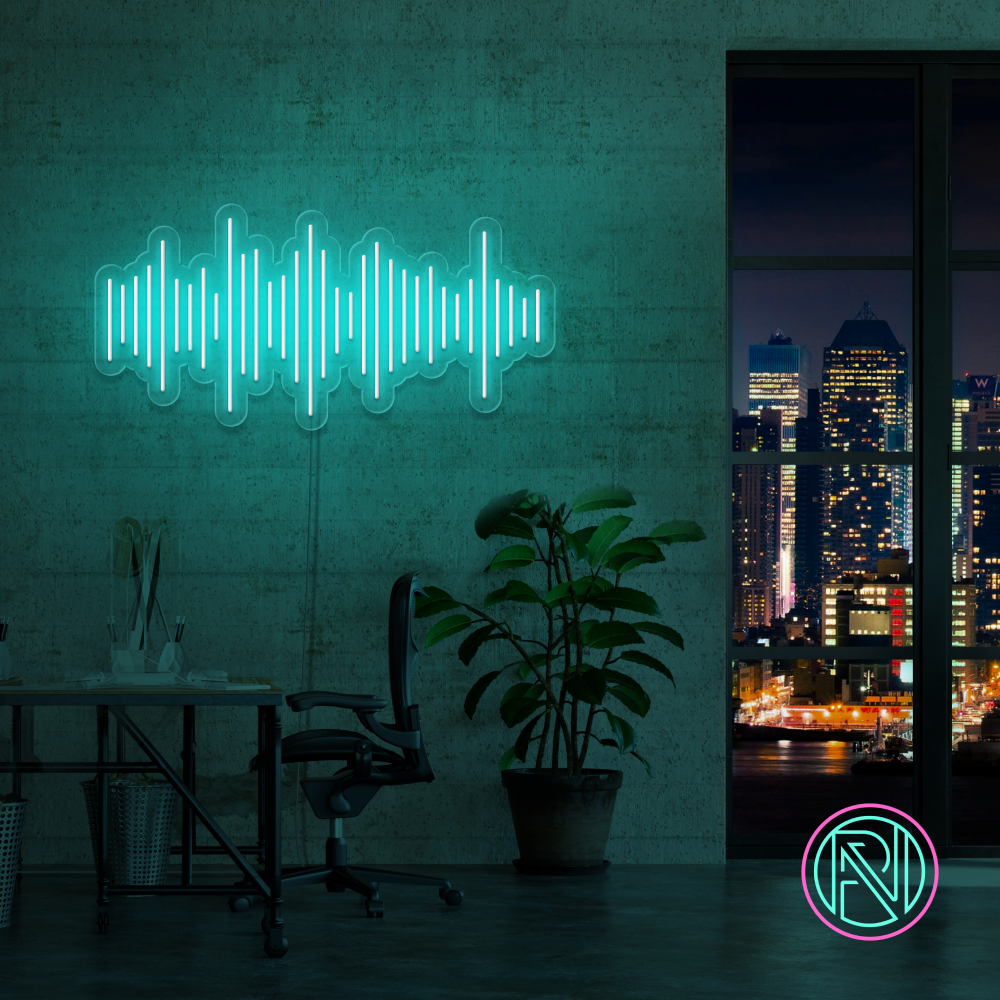 "Lydbølge" Led neonskylt