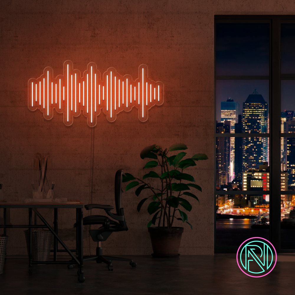 "Lydbølge" Led neonskylt