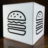 "Ljusboks" Burger ikon - Välj din storlek