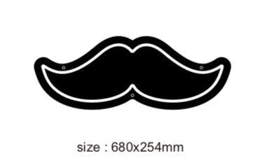"Mustasje" Led neonskylt.