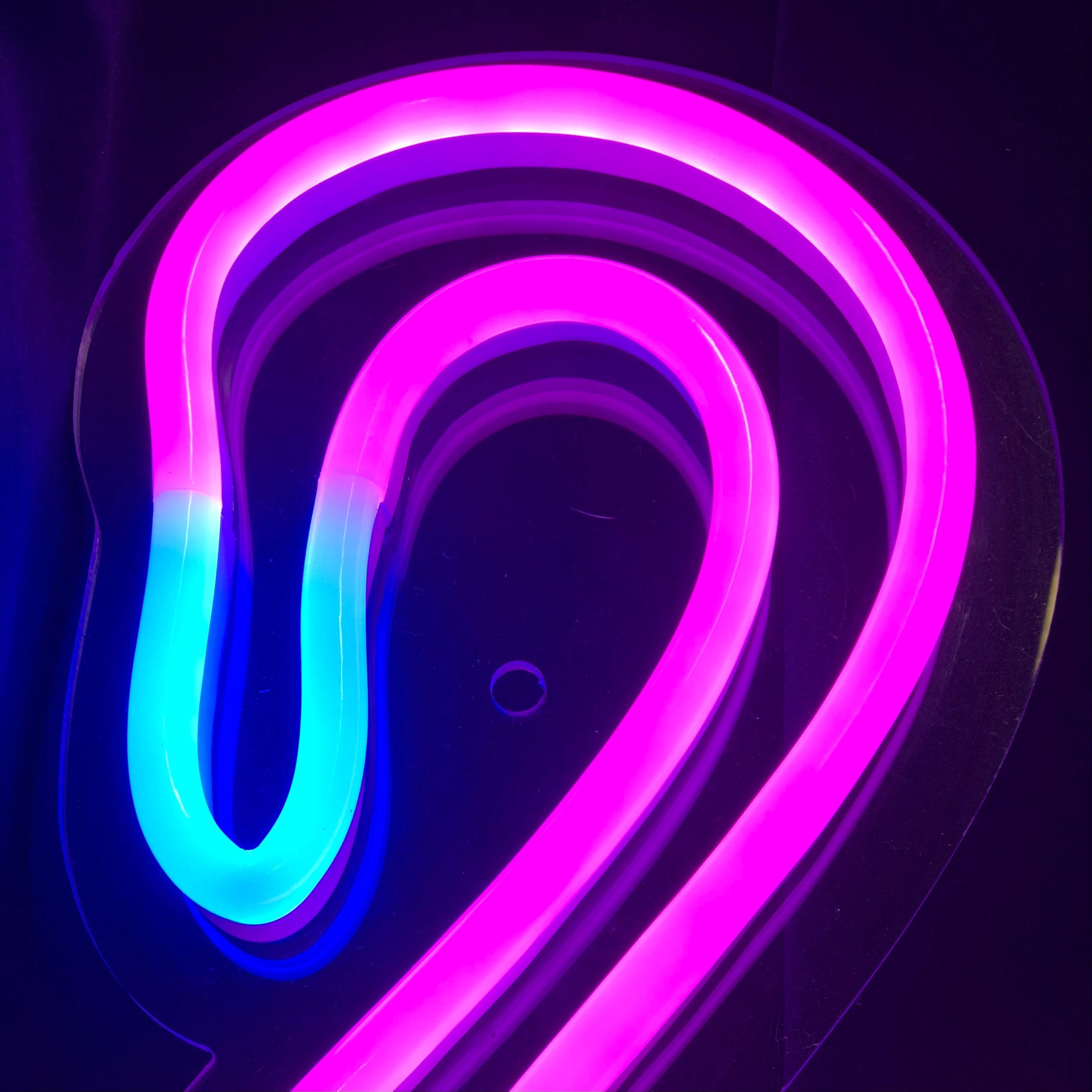 Neonskylt "Flamingo" Rosa.