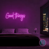 Neonskylt "Good Things" 99x47 cm. Välj önskad färg.