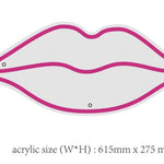Neonskylt "Kyssemunn" Hot pink.