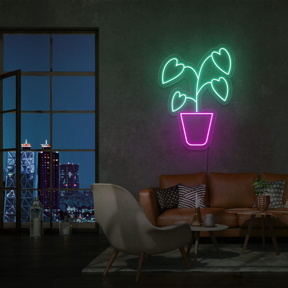"Plante Monstera" Led neonskylt