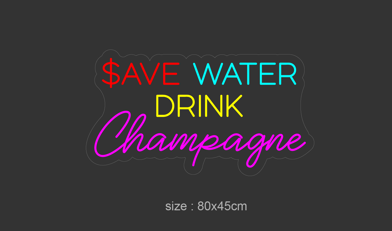 "SAVE WATER" Led neonskylt