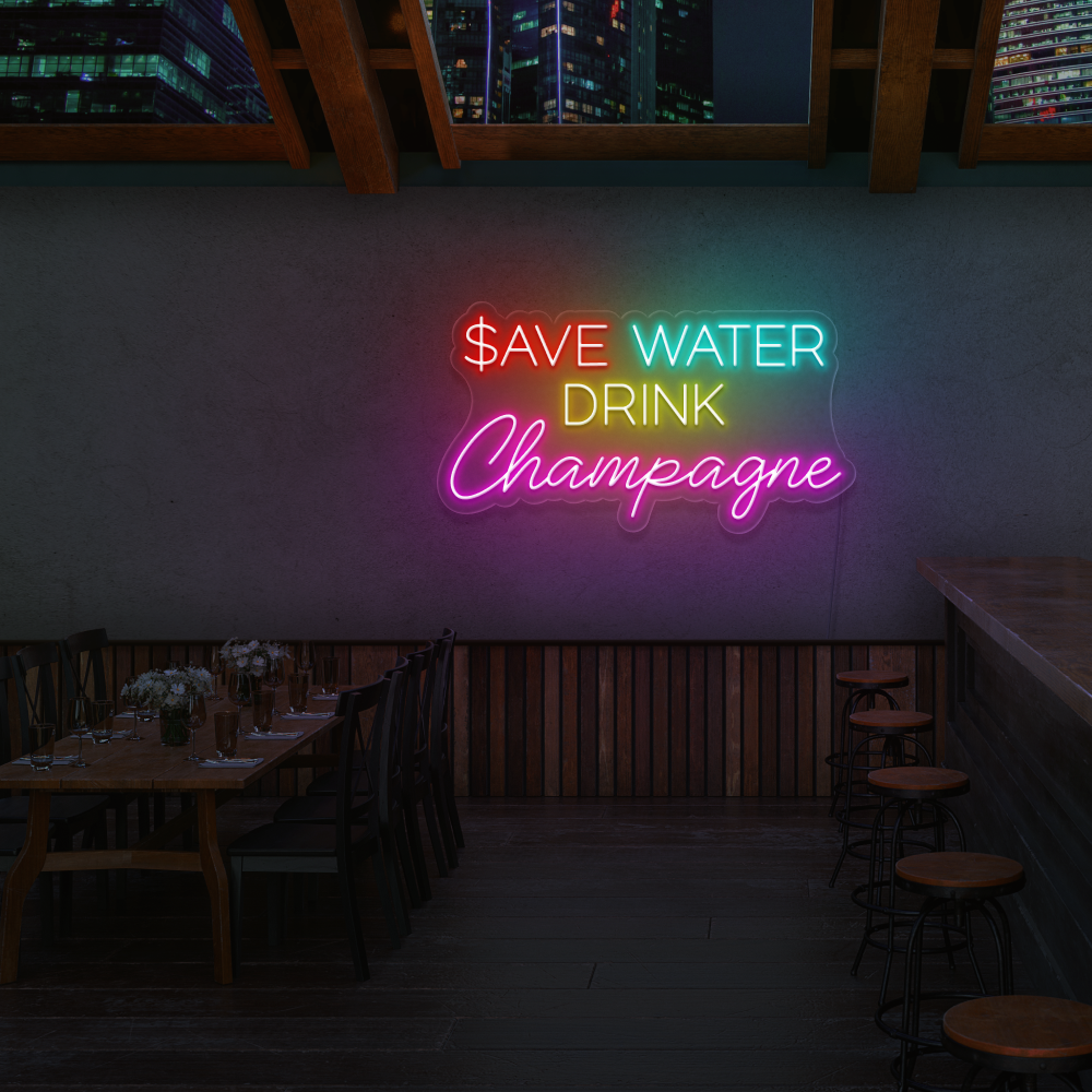 "SAVE WATER" Led neonskylt