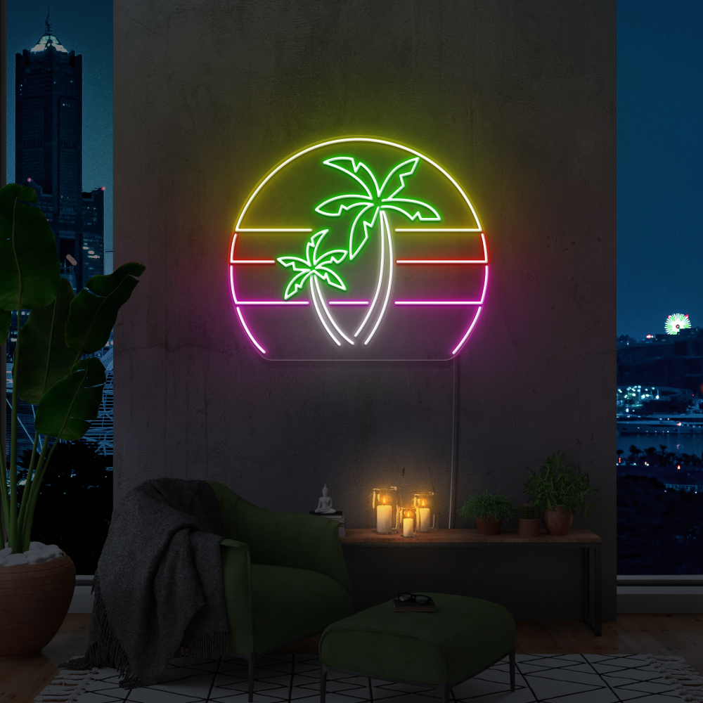 "Tropisk Sunset stor" Led neonskylt