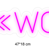 "WC m pil" Led neonskylt. 14 färger