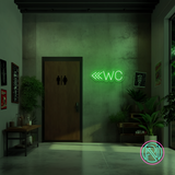 "WC m pil" Led neonskylt. 14 färger