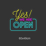 "Yes! WE ARE OPEN" Led neonskylt