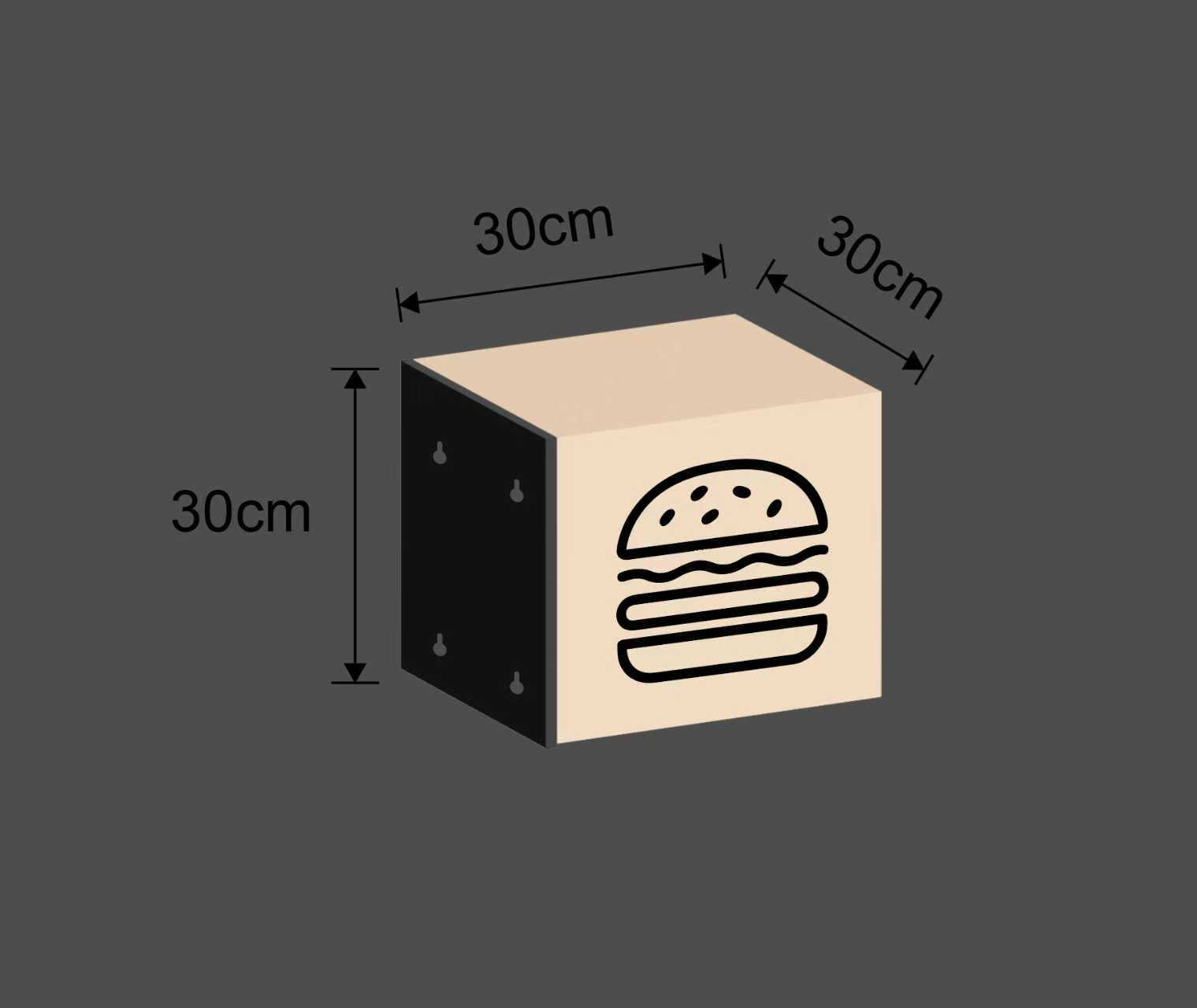 "Ljusboks" Burger ikon - Välj din storlek