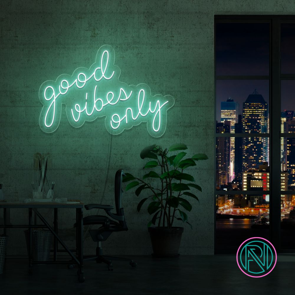 "good vibes only" Led neonskylt. 52x36 cm. Välj önskad färg!
