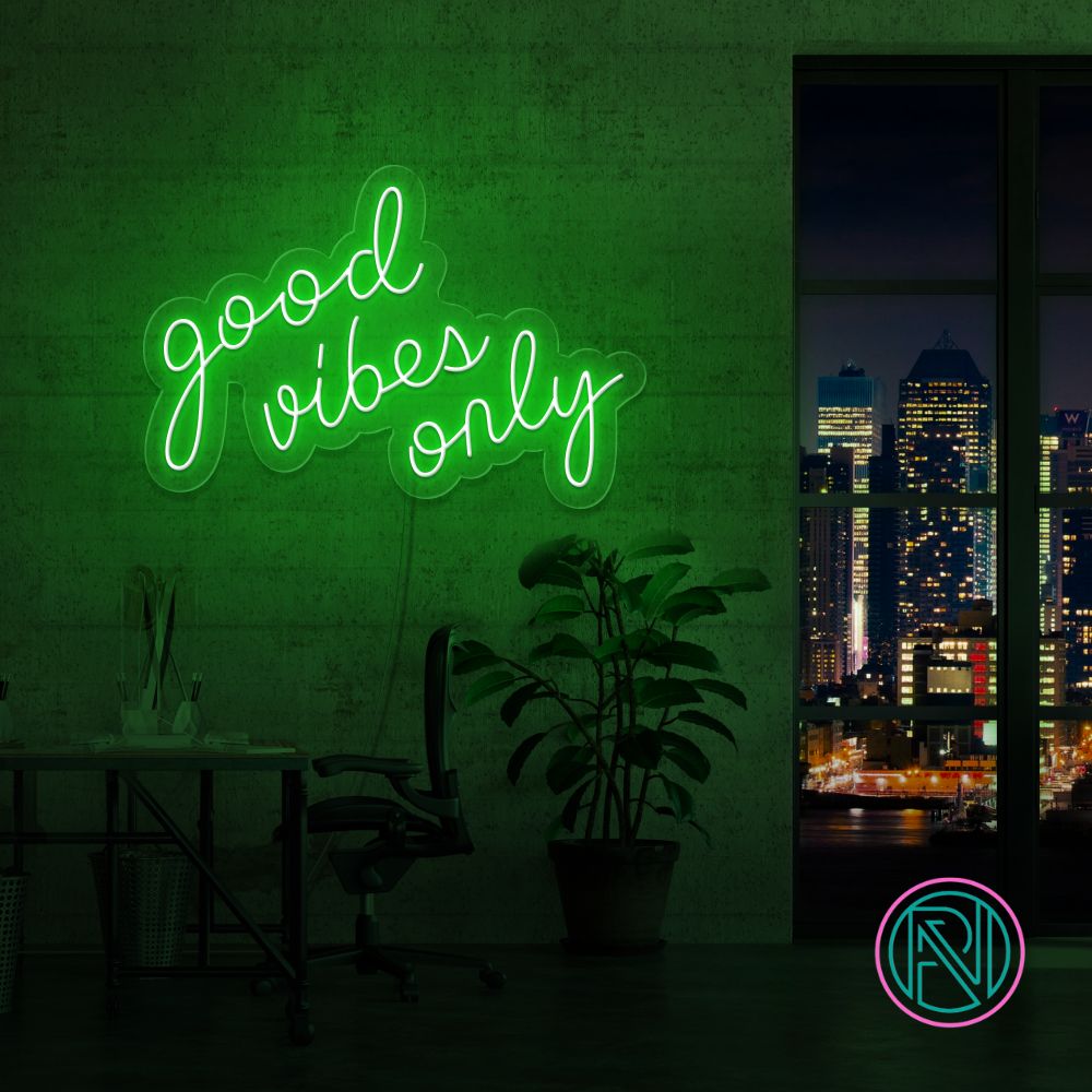 "good vibes only" Led neonskylt. 52x36 cm. Välj önskad färg!