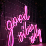 "good vibes only" Led neonskylt. 52x36 cm. Välj önskad färg!