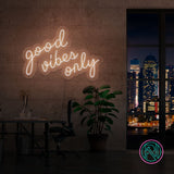 "good vibes only" Led neonskylt. 52x36 cm. Välj önskad färg!