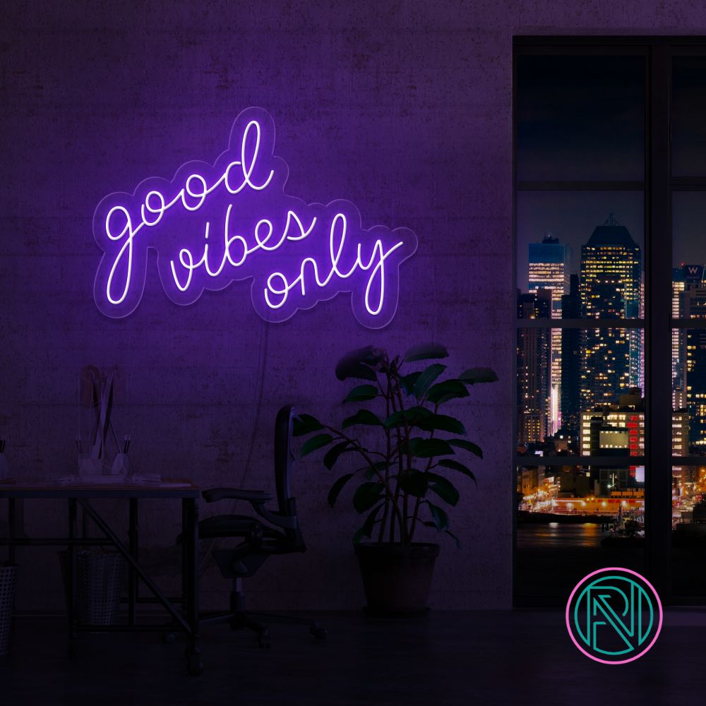 "good vibes only" Led neonskylt. XXL.