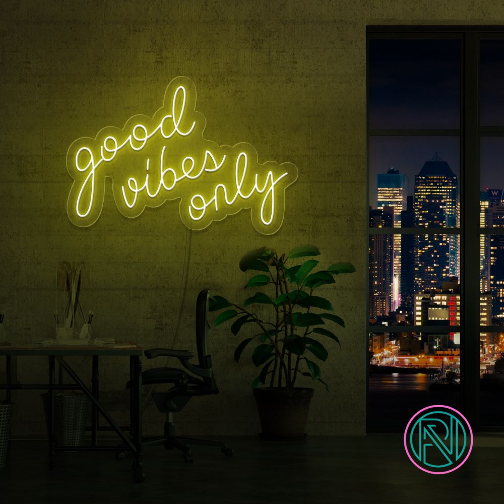 "good vibes only" Led neonskylt. XXL.
